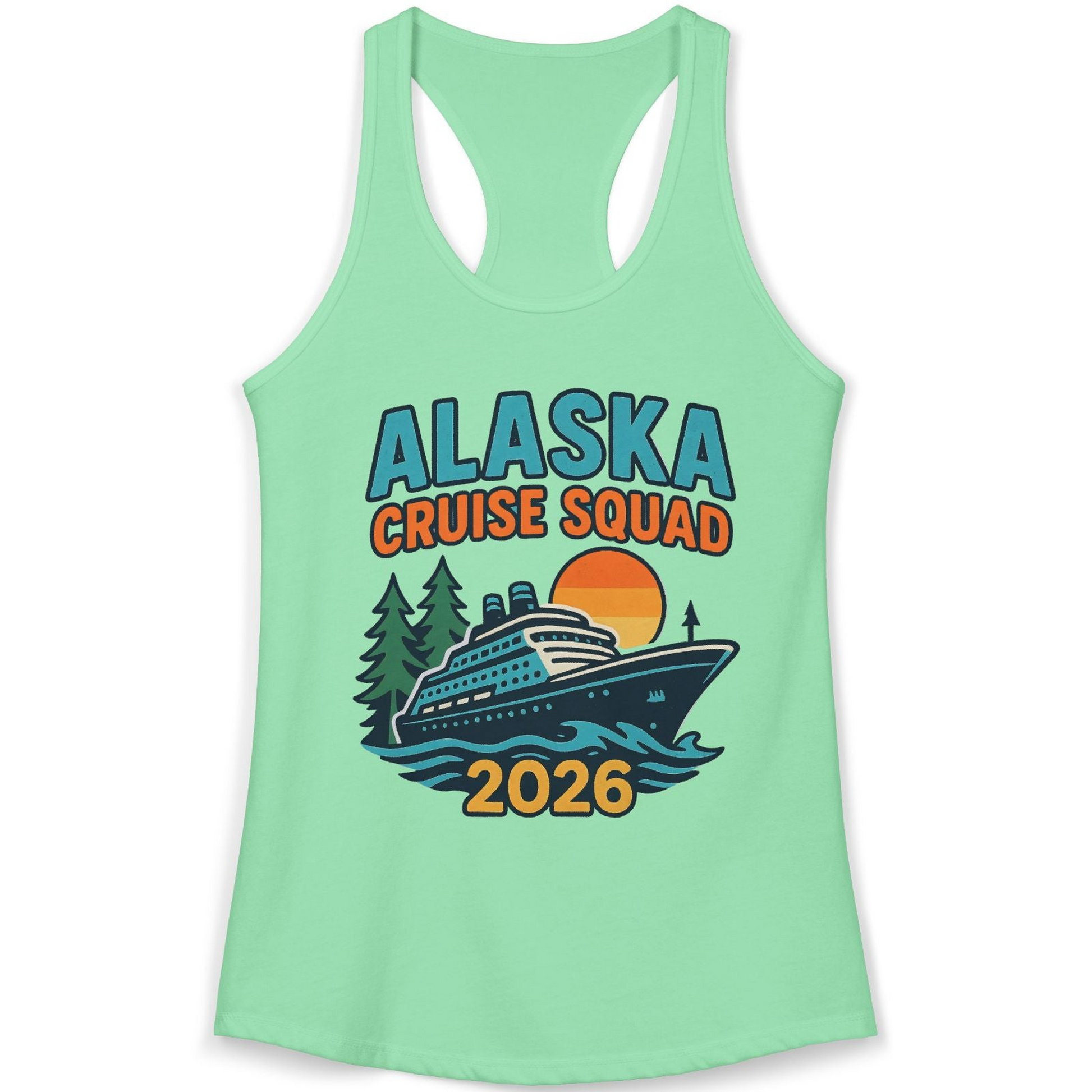 Alaska Cruise Squad Shirt Tank Top – Solid Mint – Alaska Cruise Shirts