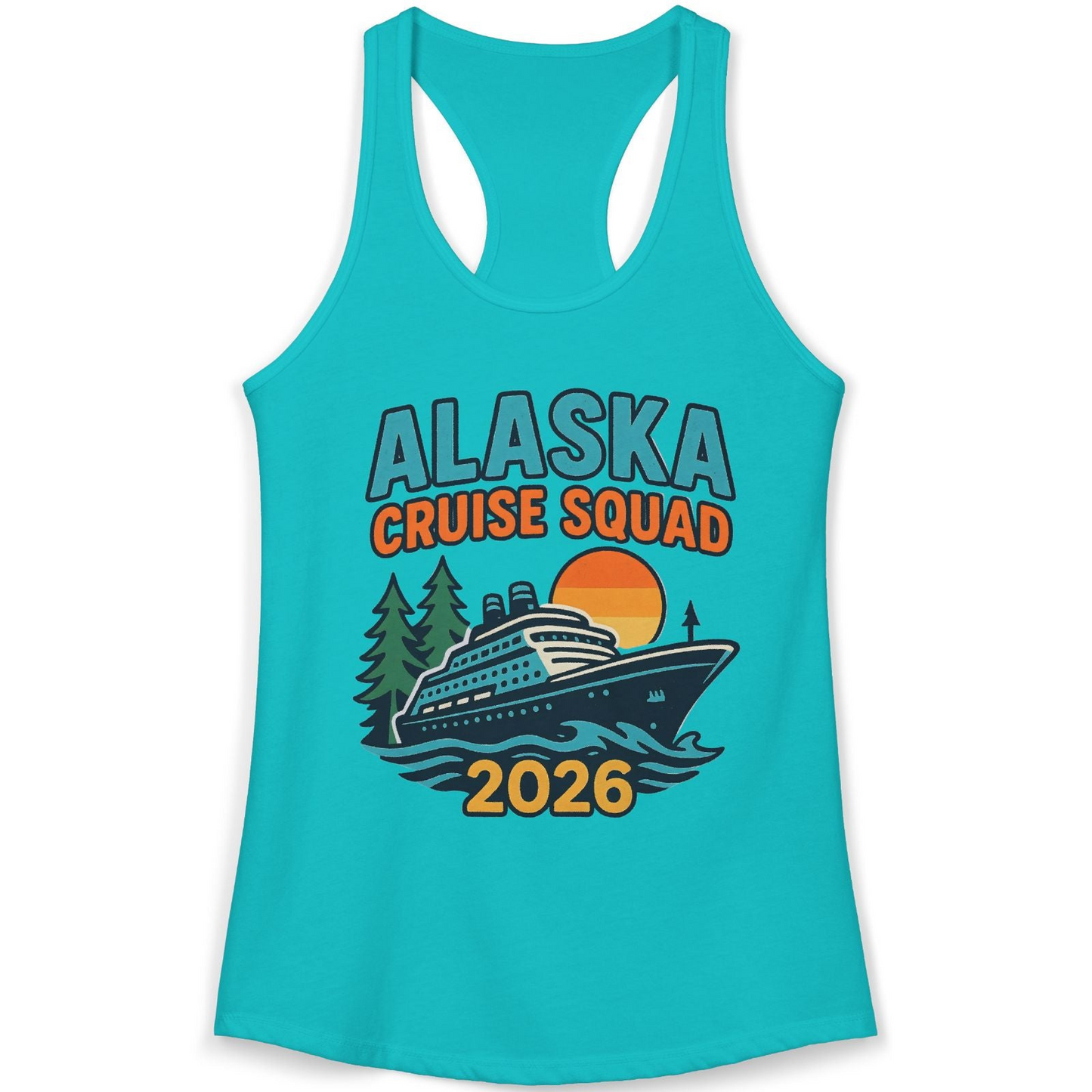 Alaska Cruise Squad Shirt Tank Top – Tahiti Blue – Alaska Cruise Shirts