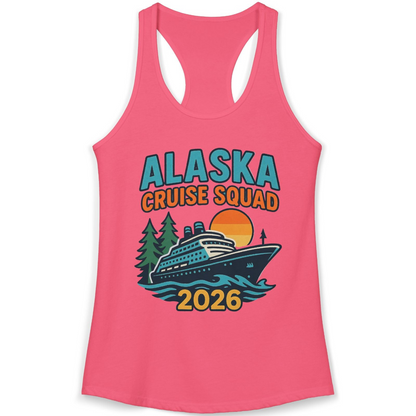 Alaska Cruise Squad Shirt Tank Top – Hot Pink – Alaska Cruise Shirts