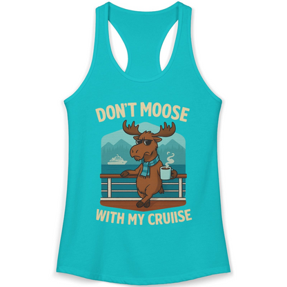 Funny Moose on Alaska Cruise Ship Shirt Tank Top – Tahiti Blue – Alaska Cruise Shirts