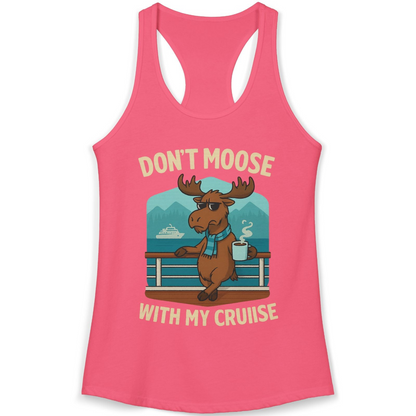 Funny Moose on Alaska Cruise Ship Shirt Tank Top – Hot Pink – Alaska Cruise Shirts