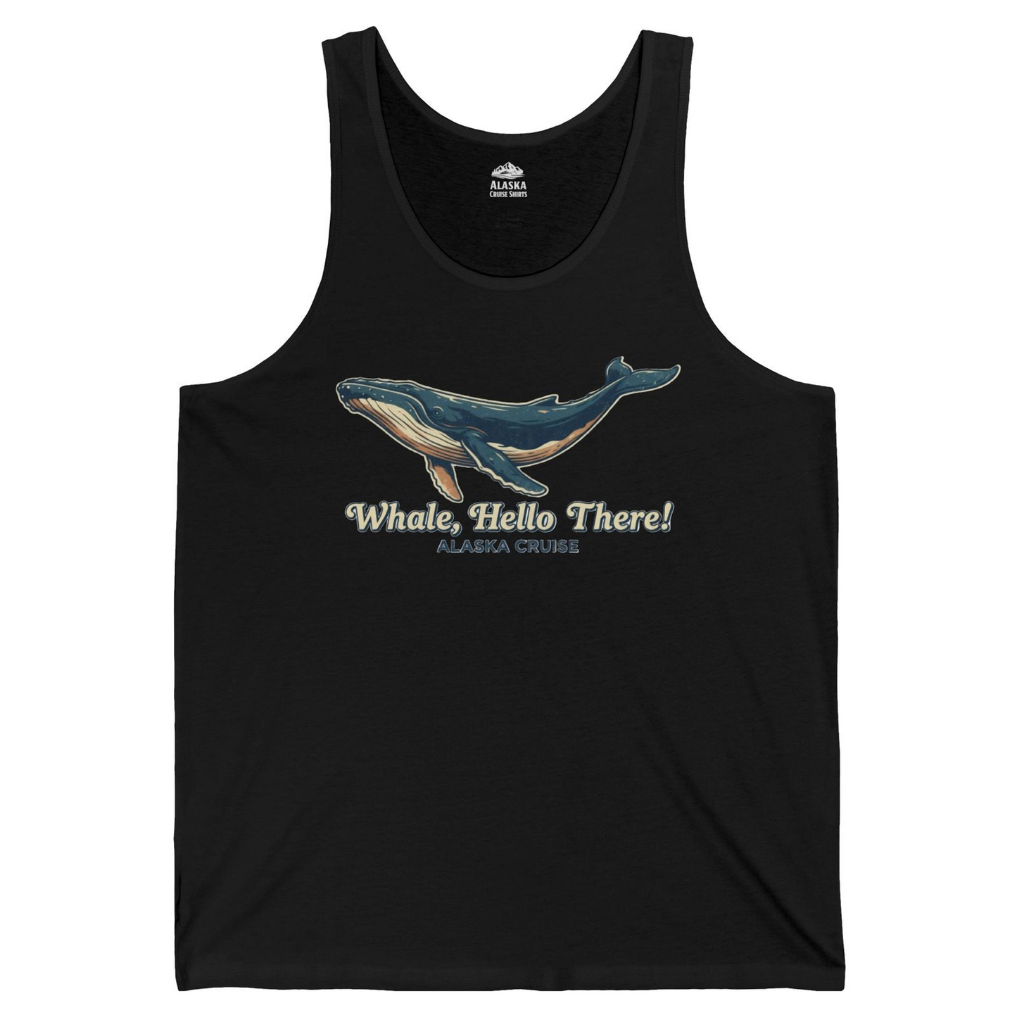 Whale Hello There Alaska Cruise tank top Tank Top – Black – Alaska Cruise Shirts