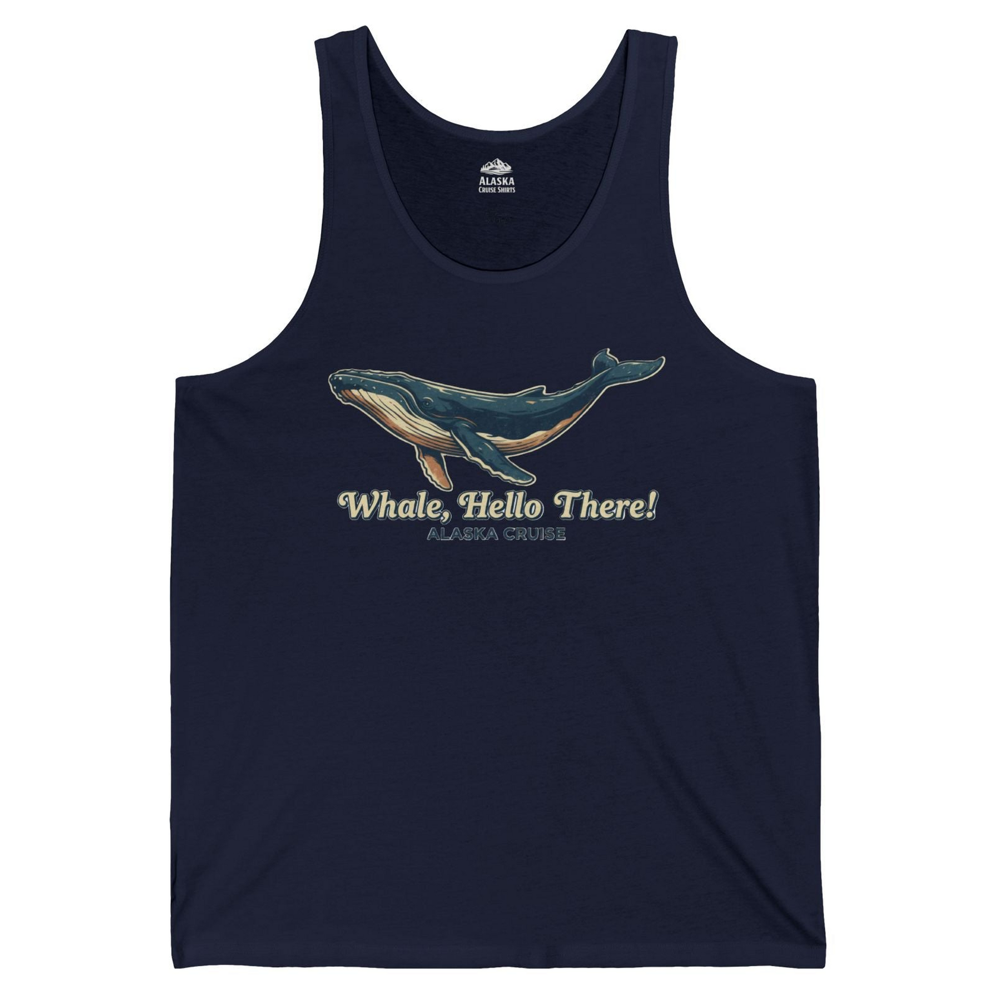 Whale Hello There Alaska Cruise tank top Tank Top – Navy – Alaska Cruise Shirts