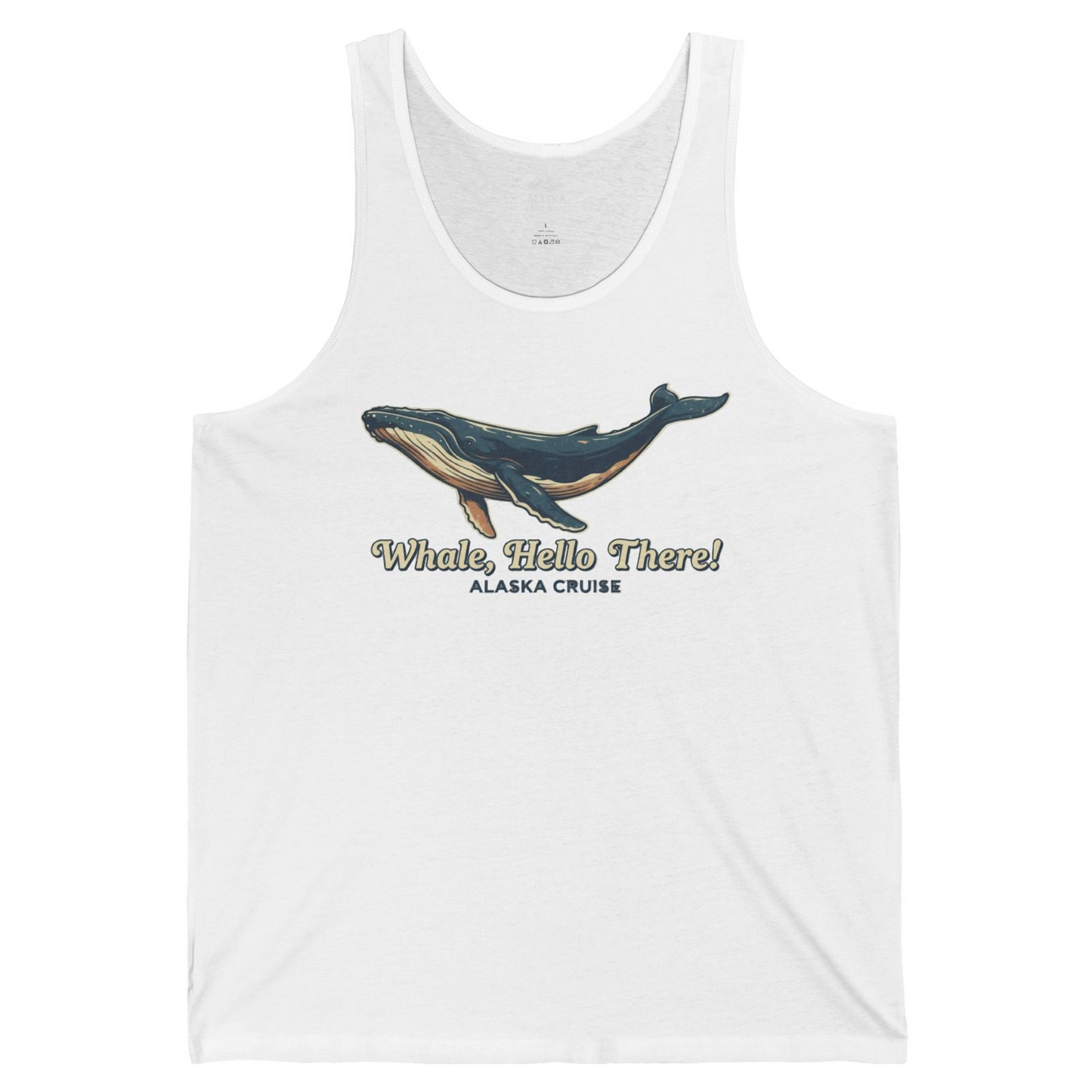 Whale Hello There Alaska Cruise tank top Tank Top – White – Alaska Cruise Shirts