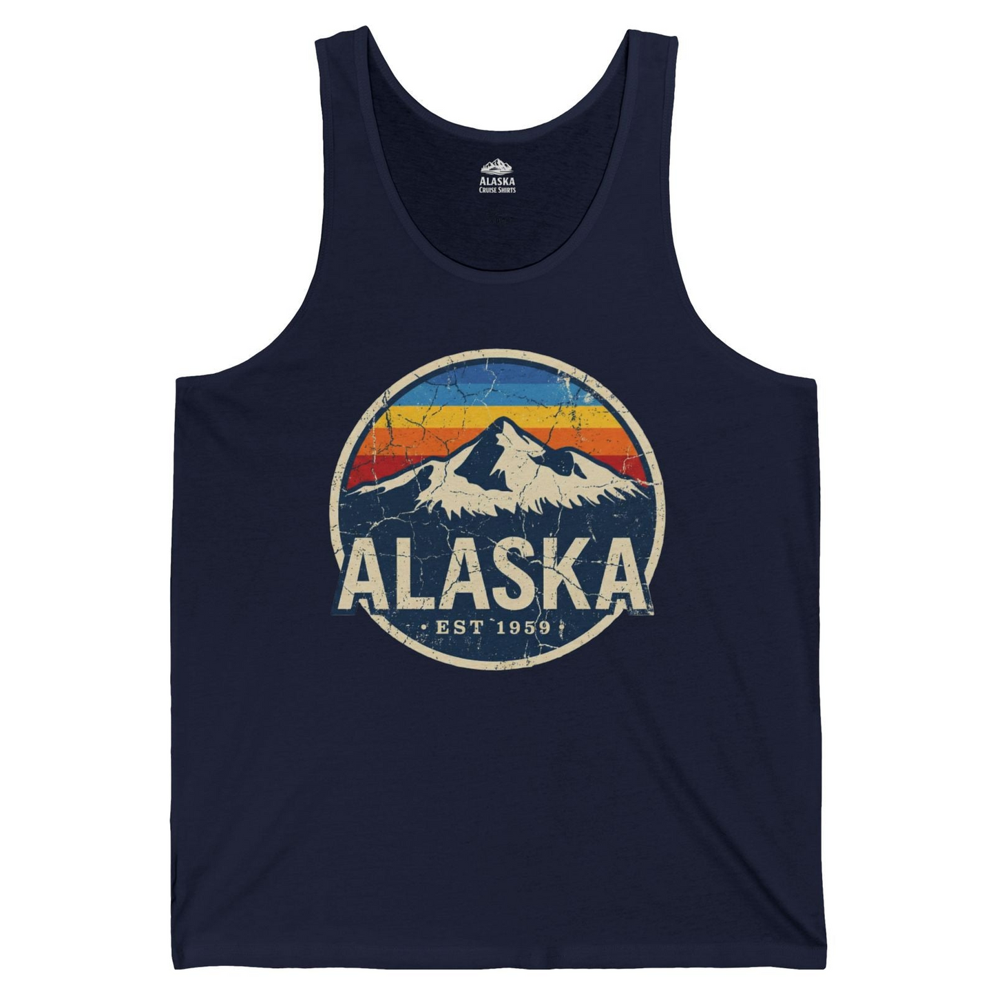 Alaska Vintage tank top Tank Top – Navy – Alaska Cruise Shirts