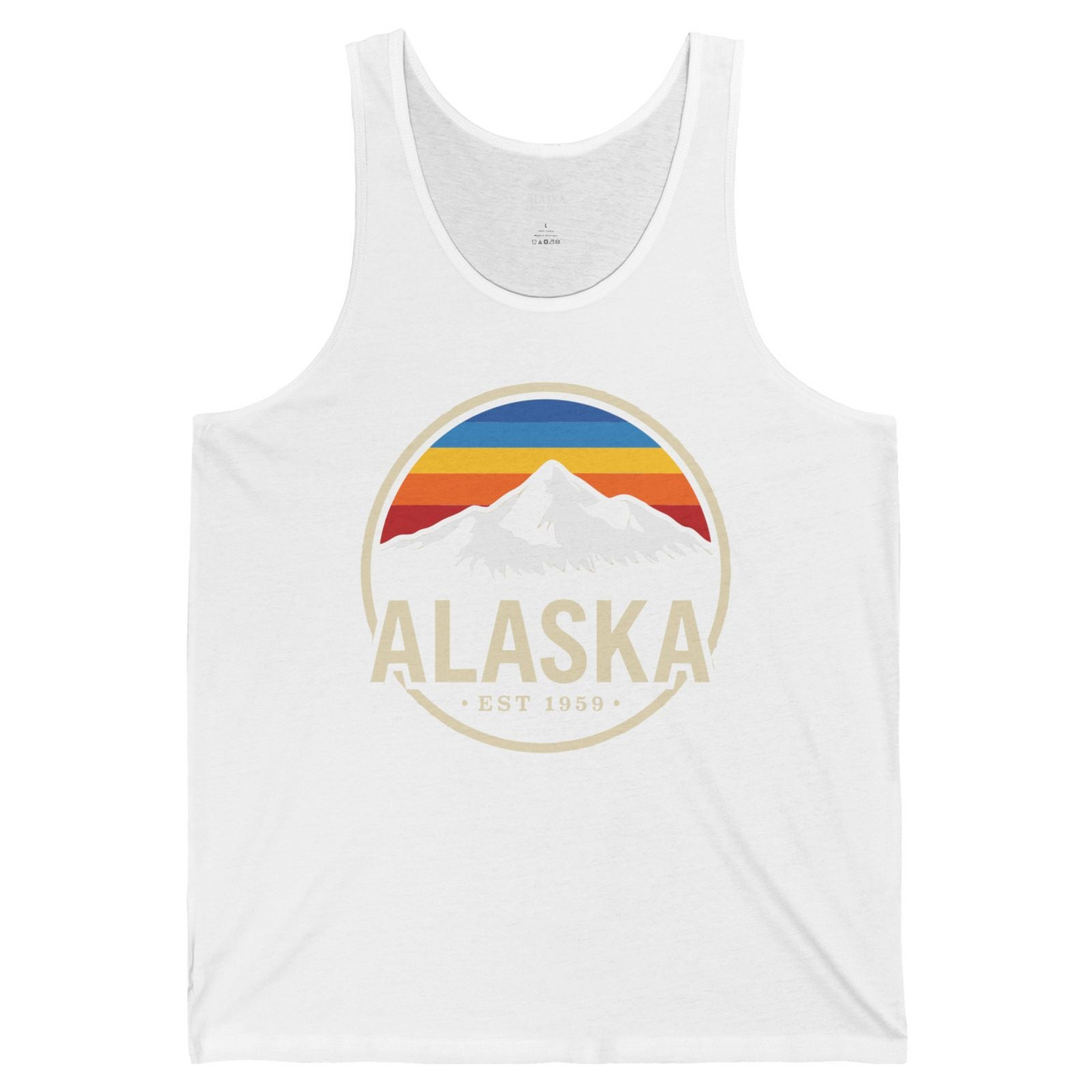 Alaska Vintage Mountain Sunset Shirt Tank Top – White – Alaska Cruise Shirts