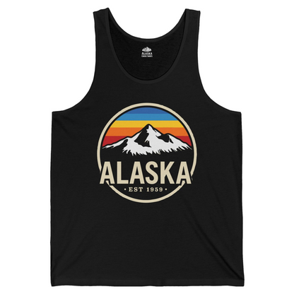 Alaska Vintage Mountain Sunset Shirt Tank Top – Black – Alaska Cruise Shirts