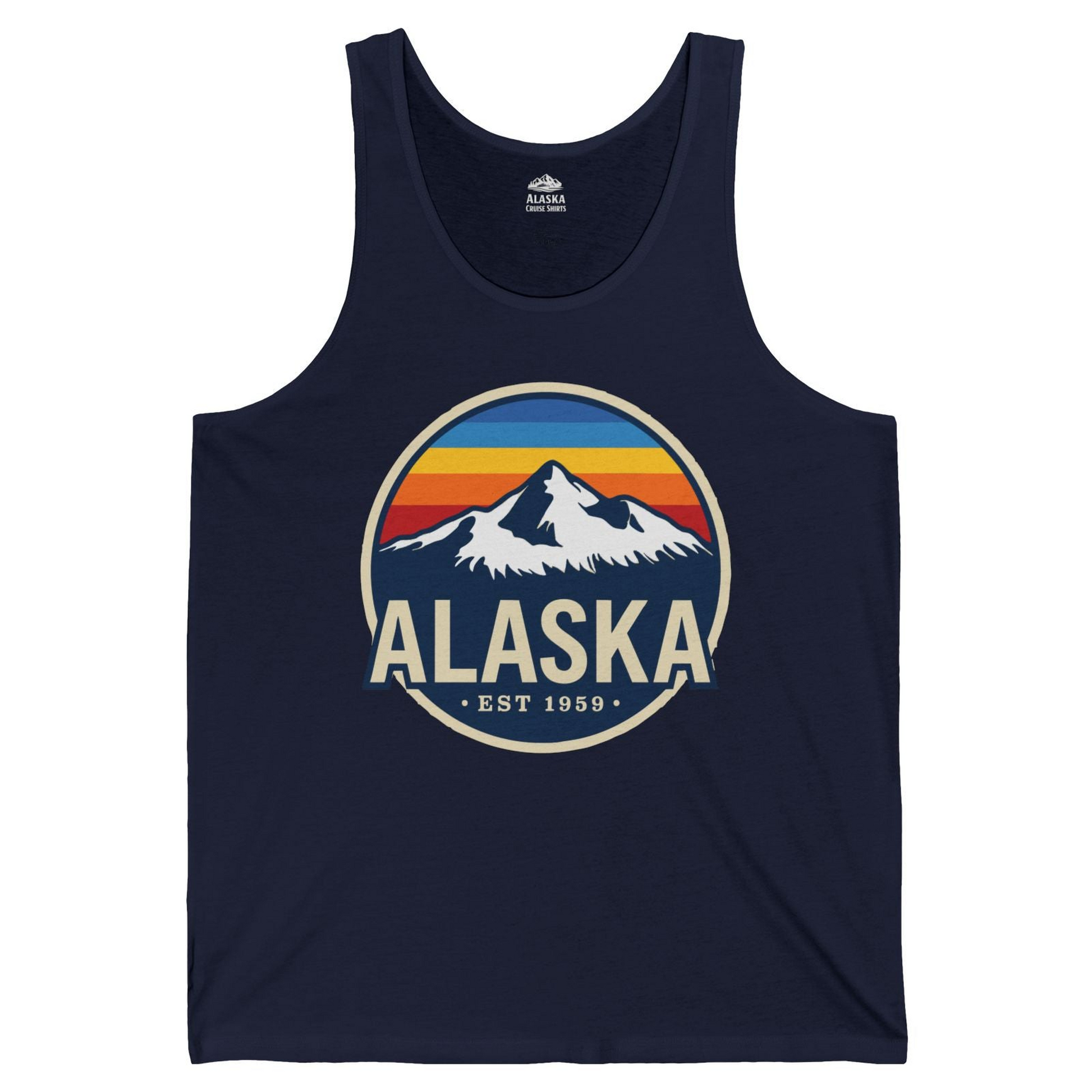 Alaska Vintage tank top Tank Top – Navy – Alaska Cruise Shirts