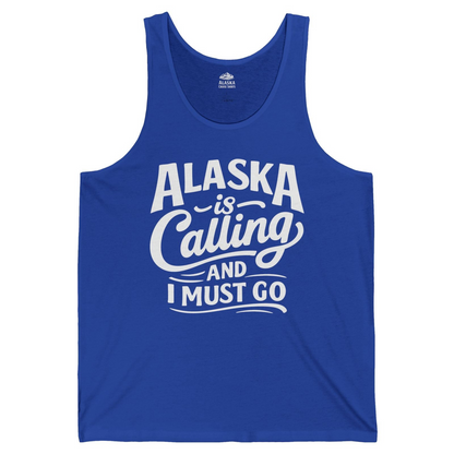 Alaska Is Calling Adventure Typography tank top Tank Top – True Royal – Alaska Cruise Shirts