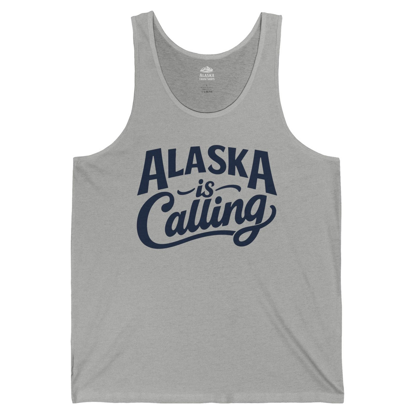 Alaska Is Calling Shirt Tank Top – Athletic Heather – Alaska Cruise Shirts