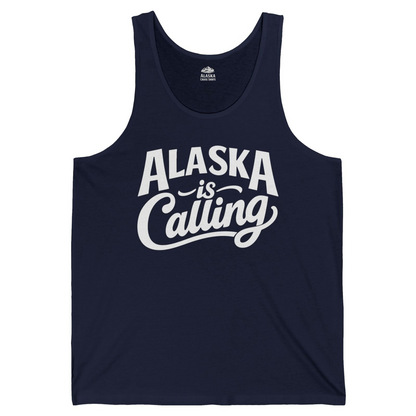 Alaska Is Calling Shirt Tank Top – Navy – Alaska Cruise Shirts