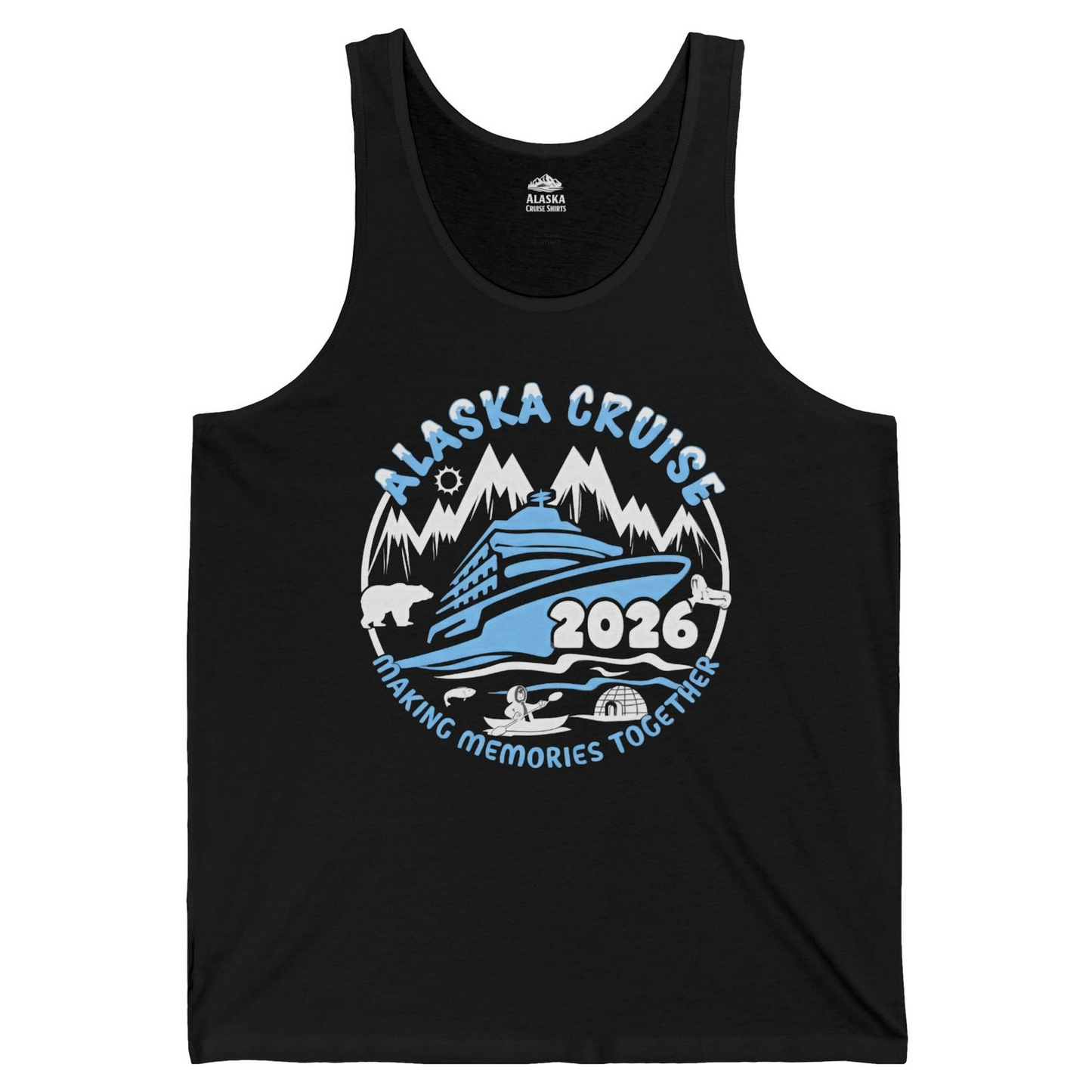 Alaska Cruise 2026 Family Adventure Shirt with Wildlife and Nature — Tank Top Tank Top – Black – Alaska Cruise Shirts