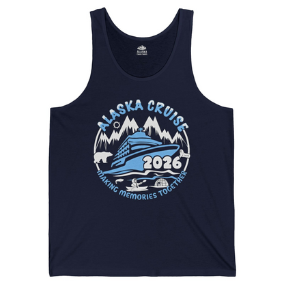 Alaska Cruise 2026 Family Adventure Shirt with Wildlife and Nature — Tank Top Tank Top – Navy – Alaska Cruise Shirts