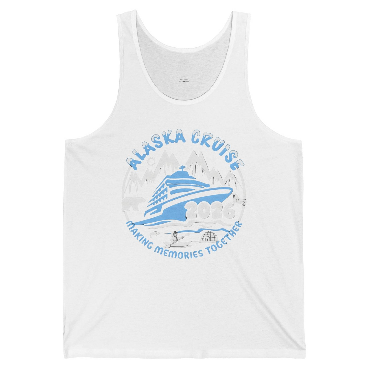 Alaska Cruise 2026 Family Adventure Shirt with Wildlife and Nature — Tank Top Tank Top – White – Alaska Cruise Shirts