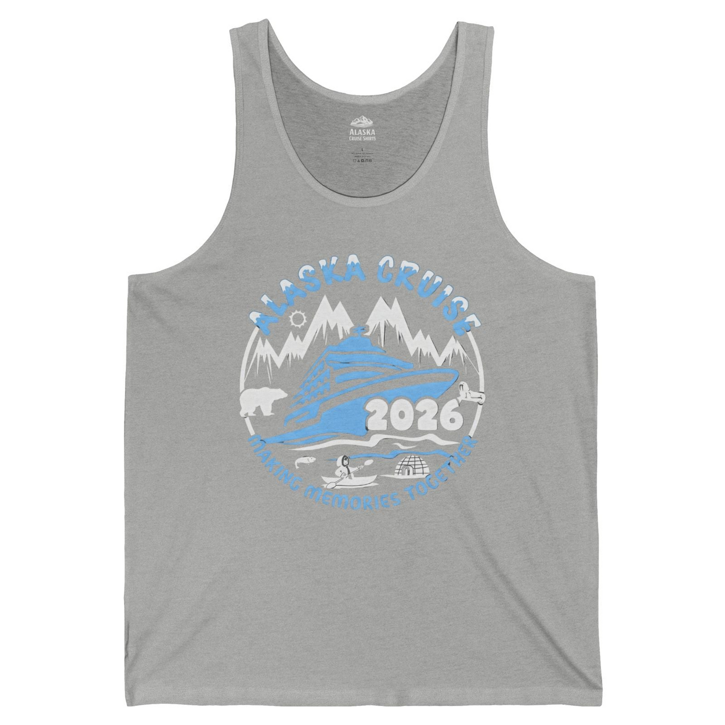 Alaska Cruise 2026 Family Adventure Shirt with Wildlife and Nature — Tank Top Tank Top – Athletic Heather – Alaska Cruise Shirts