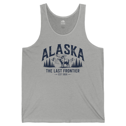 Alaska The Last Frontier Moose Mountain Wilderness Graphic Shirt — Tank Top Tank Top – Athletic Heather – Alaska Cruise Shirts