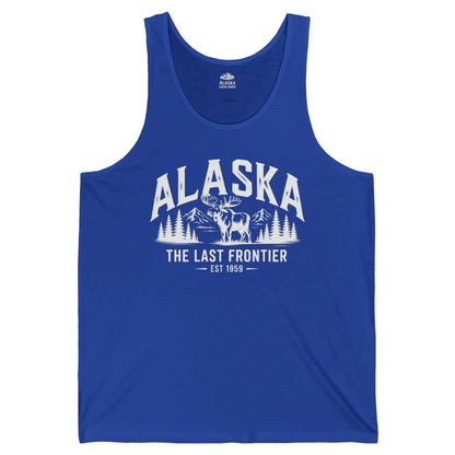 Alaska The Last Frontier Moose Mountain Wilderness Graphic Shirt — Tank Top Tank Top – True Royal – Alaska Cruise Shirts