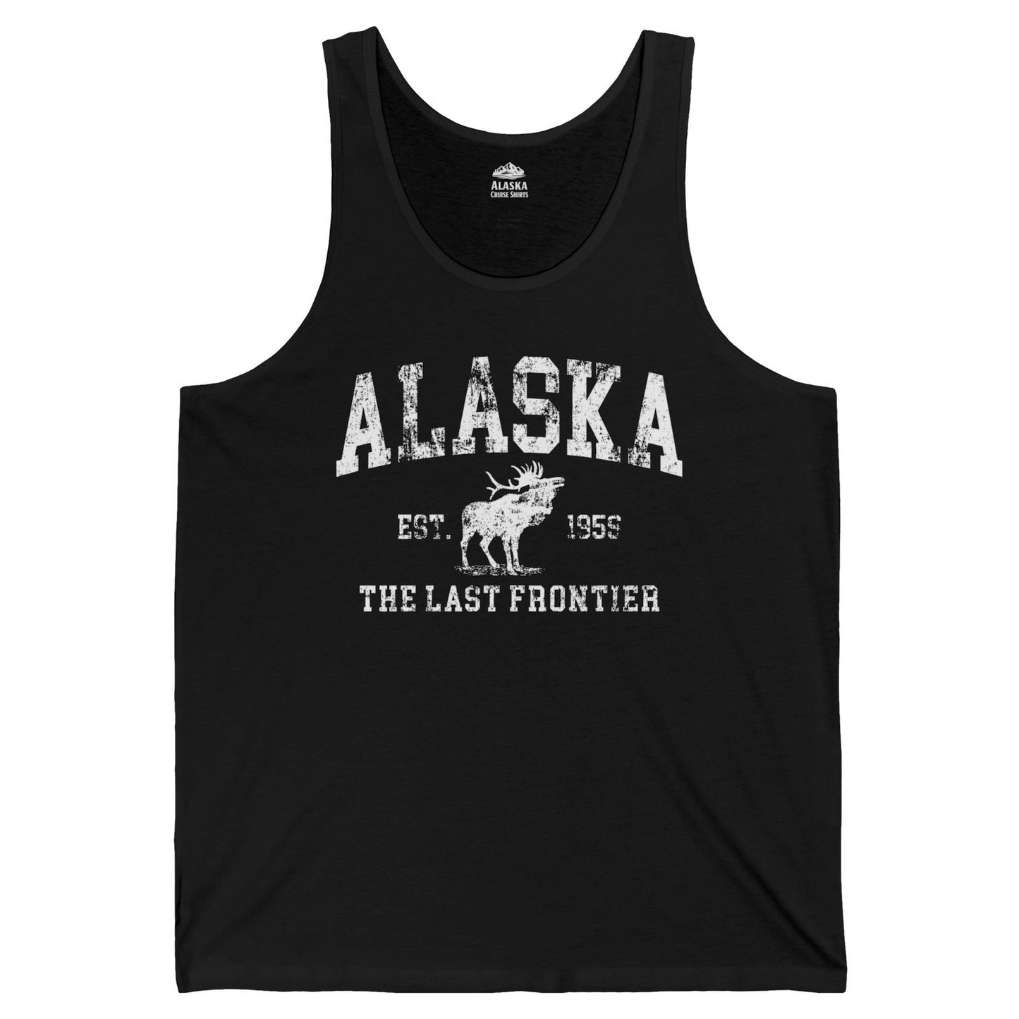 Vintage Alaska Moose Shirt Tank Top – Black – Alaska Cruise Shirts