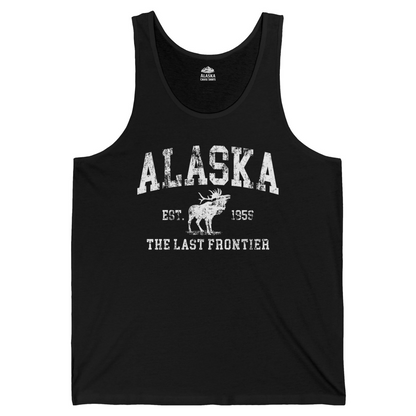 Vintage Alaska Moose Shirt Tank Top – Black – Alaska Cruise Shirts