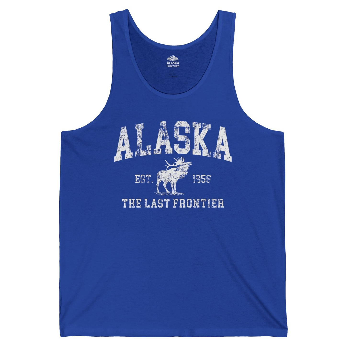 Vintage Alaska Moose Shirt Tank Top – True Royal – Alaska Cruise Shirts