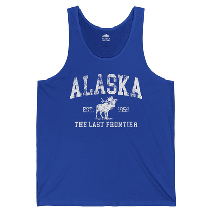 Vintage Alaska Moose Shirt Tank Top – True Royal – Alaska Cruise Shirts