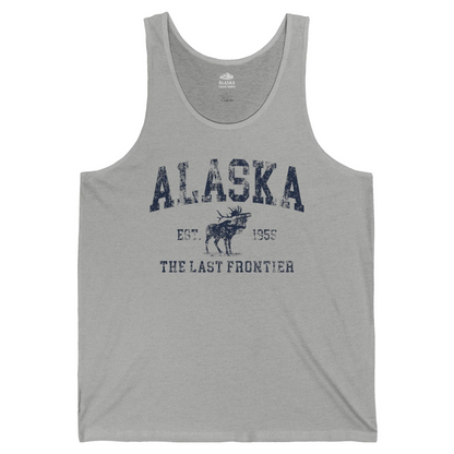 Vintage Alaska Moose Shirt Tank Top – Athletic Heather – Alaska Cruise Shirts