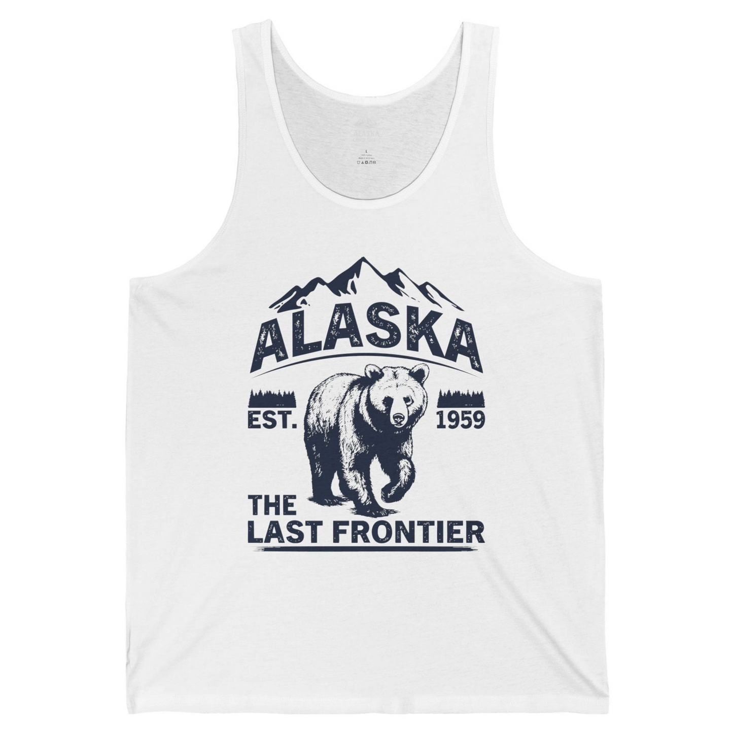 Alaska Bear Shirt Tank Top – White – Alaska Cruise Shirts