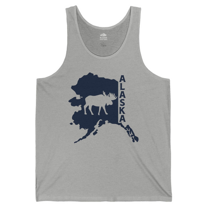 Alaska Moose Silhouette Shirt Tank Top – Athletic Heather – Alaska Cruise Shirts