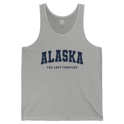 Alaska The Last Frontier Bold Collegiate Vintage State Pride Shirt — Tank Top Tank Top – Athletic Heather – Alaska Cruise Shirts