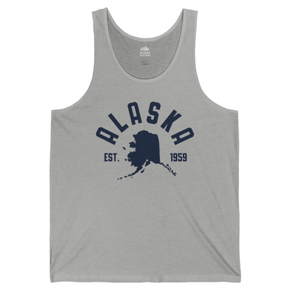 Vintage Alaska State Outline Est 1959 Retro Collegiate Shirt — Tank Top Tank Top – Athletic Heather – Alaska Cruise Shirts