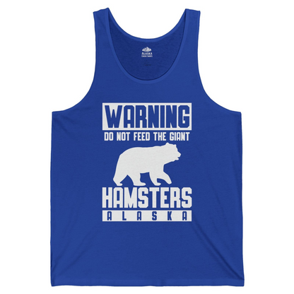 Funny Alaska Bear Giant Hamster Warning Sign Shirt for Travelers — Tank Top Tank Top – True Royal – Alaska Cruise Shirts