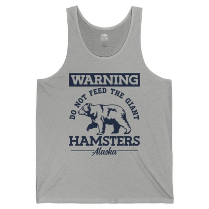 Funny Alaska Bear Warning Parody Do Not Feed the Giant Hamsters Shirt — Tank Top Tank Top – Athletic Heather – Alaska Cruise Shirts