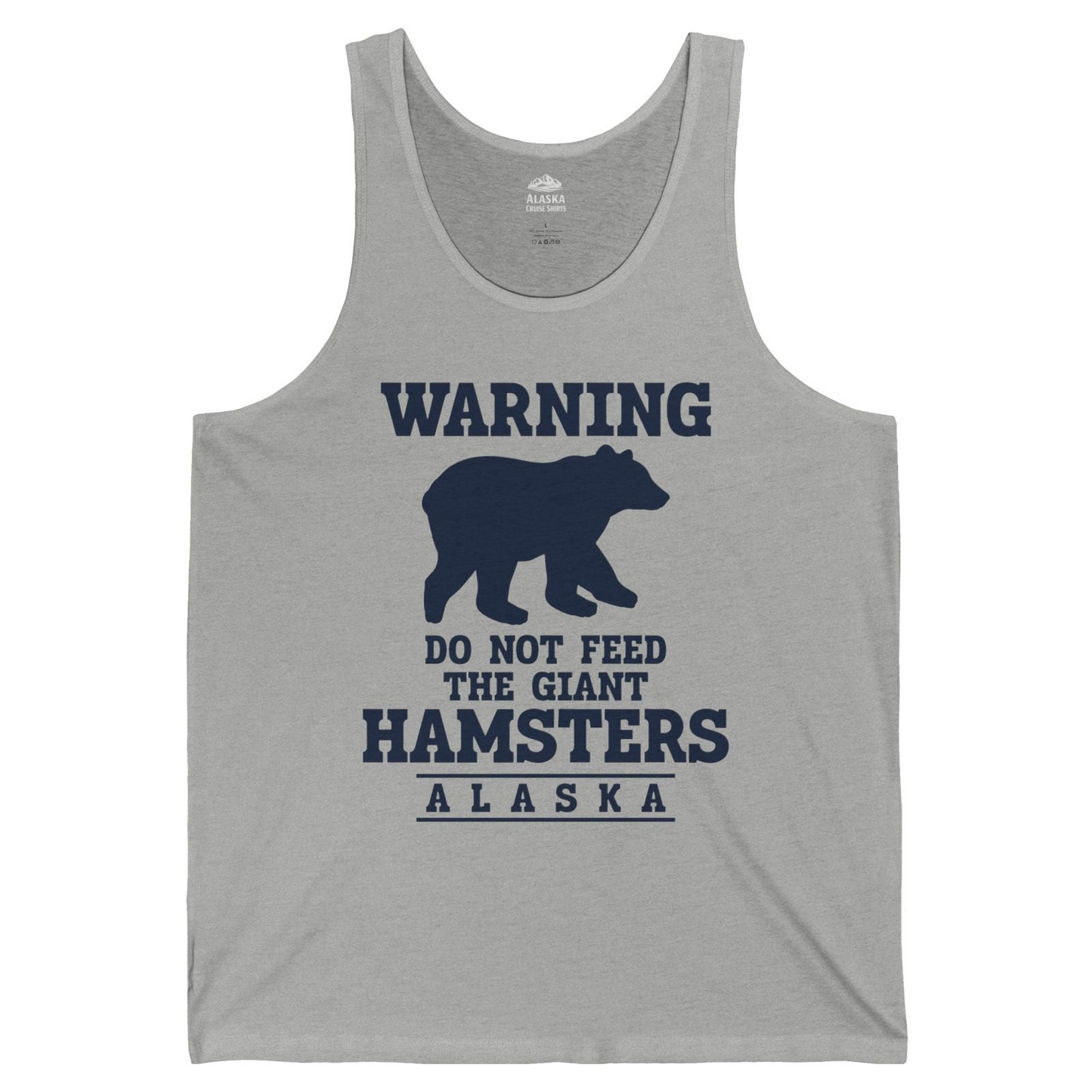 Funny Alaska Bear Warning tank top Tank Top – Athletic Heather – Alaska Cruise Shirts
