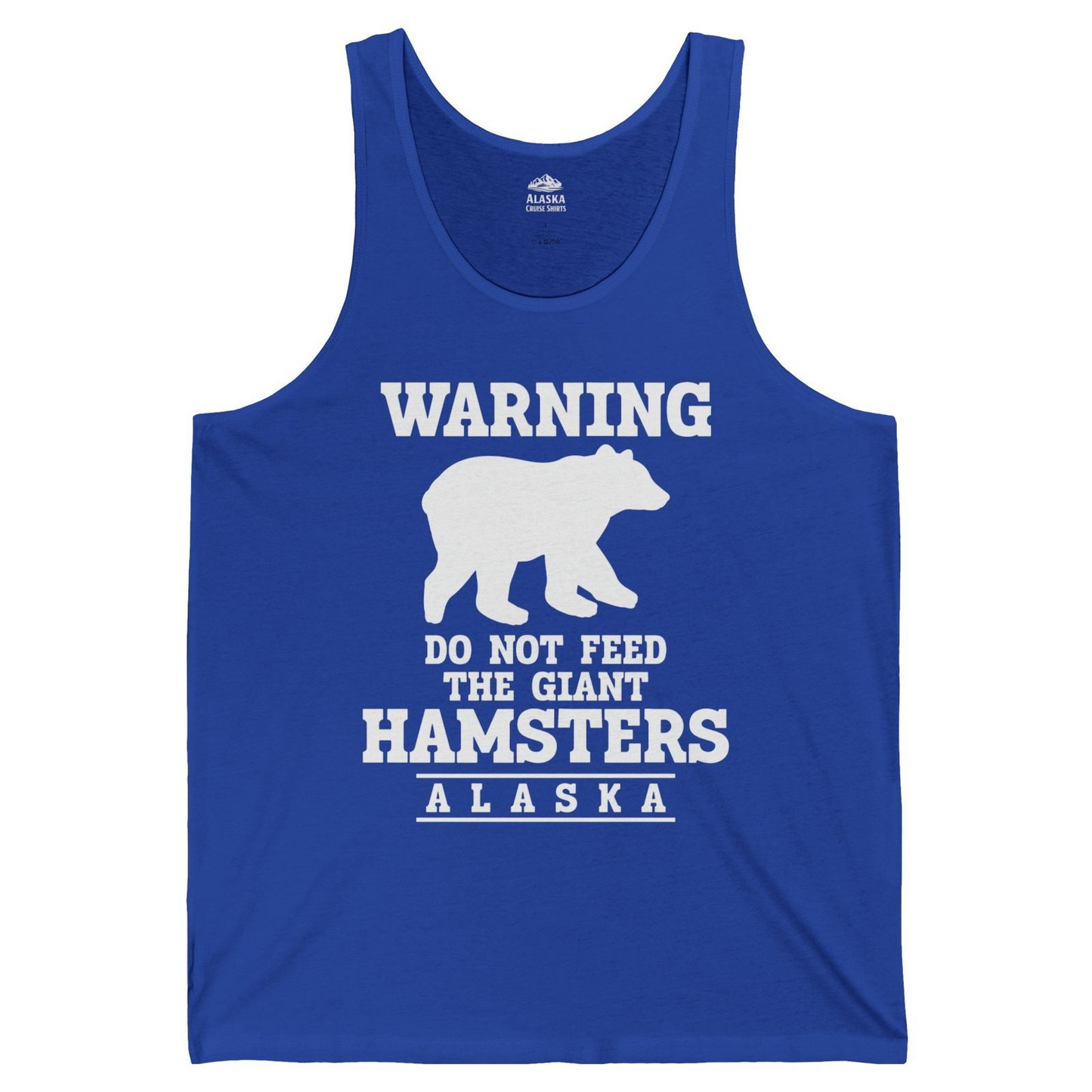 Funny Alaska Bear Warning tank top Tank Top – True Royal – Alaska Cruise Shirts