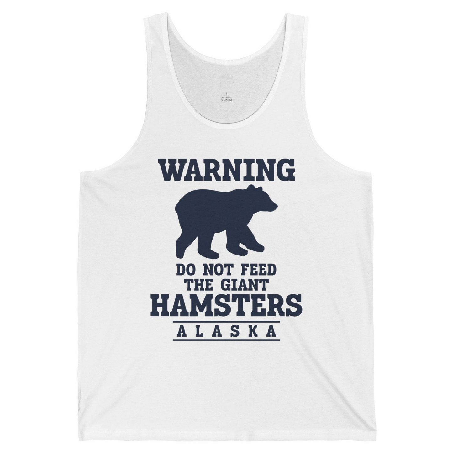 Funny Alaska Bear Warning tank top Tank Top – White – Alaska Cruise Shirts