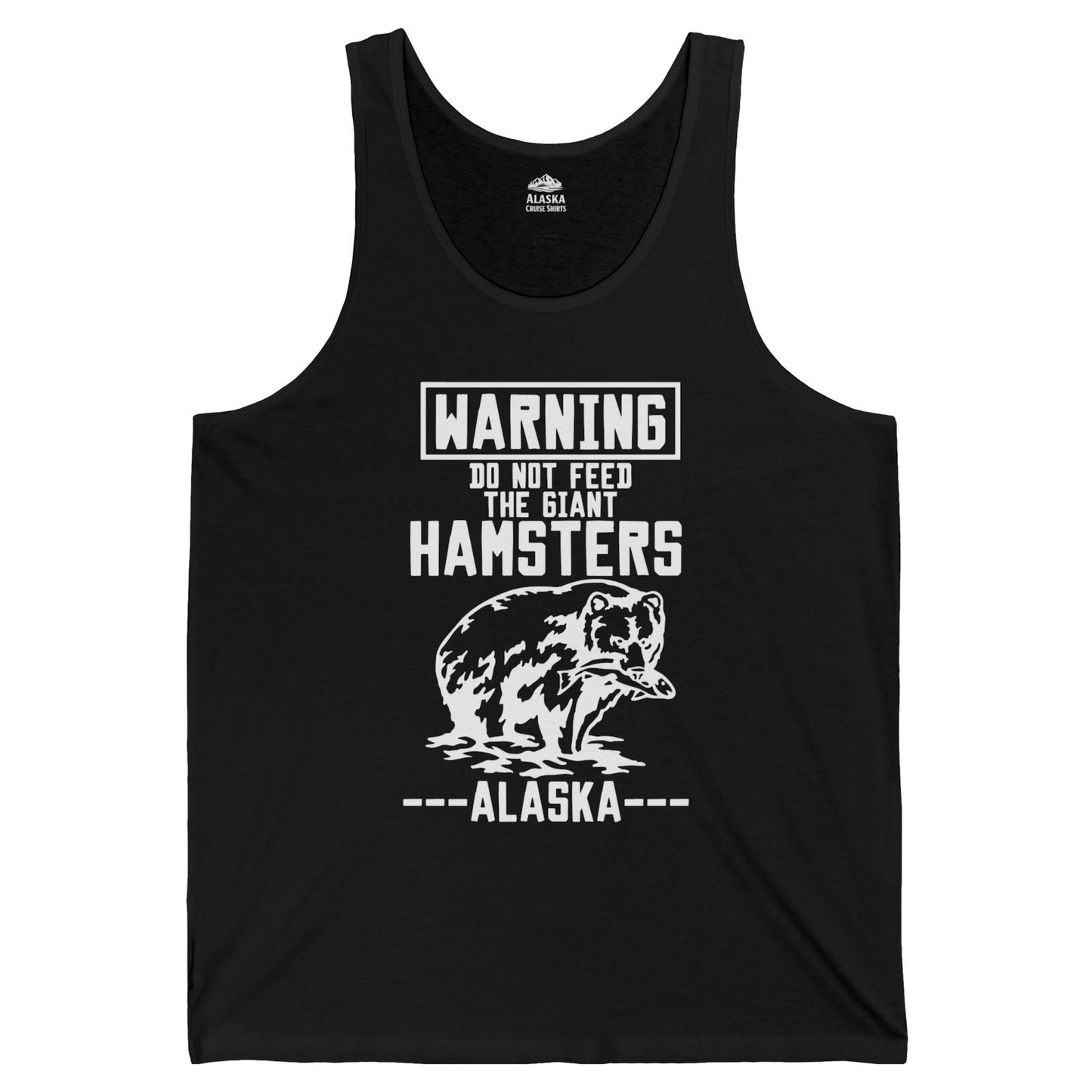 Funny Alaska Bear Warning Sign tank top Tank Top – Black – Alaska Cruise Shirts