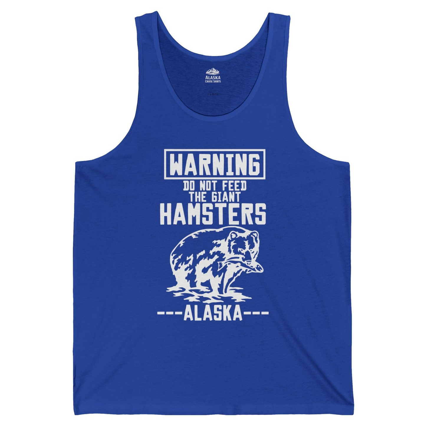 Funny Alaska Bear Warning Sign tank top Tank Top – True Royal – Alaska Cruise Shirts