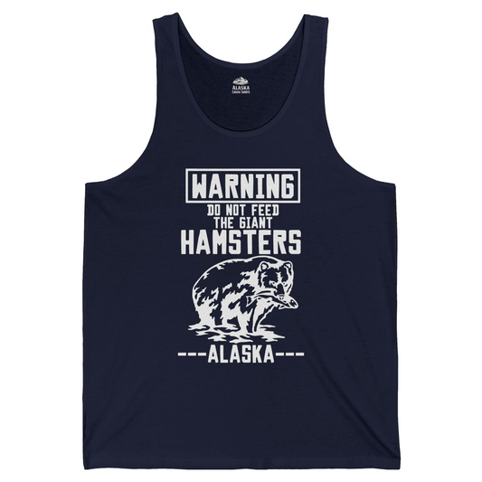 Funny Alaska Bear Warning Sign tank top Tank Top – Navy – Alaska Cruise Shirts