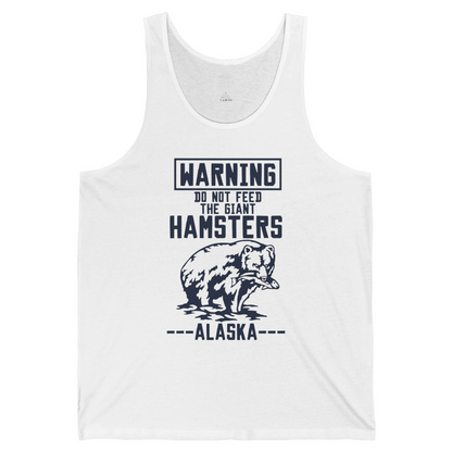 Funny Alaska Bear Warning Sign tank top Tank Top – White – Alaska Cruise Shirts