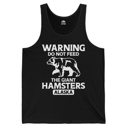 Warning Do Not Feed The Giant Hamsters Alaska Funny Bear Shirt — Tank Top Tank Top – Black – Alaska Cruise Shirts