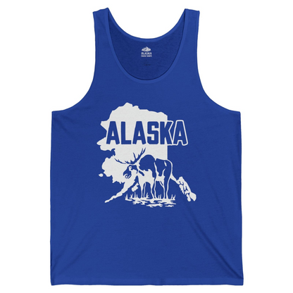 Alaska Moose Silhouette Shirt Tank Top – True Royal – Alaska Cruise Shirts