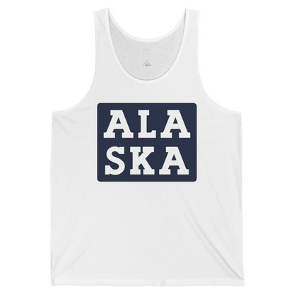 Bold Alaska Block Text Shirt Tank Top – White – Alaska Cruise Shirts
