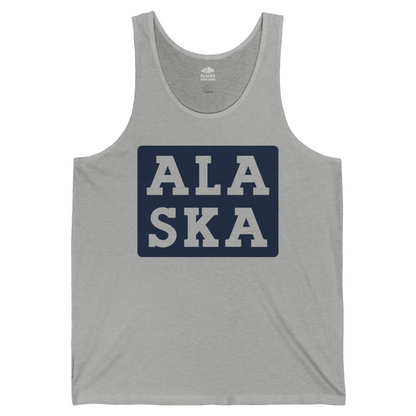 Bold Alaska Block Text Shirt Tank Top – Athletic Heather – Alaska Cruise Shirts