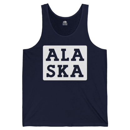 Bold Alaska Block Text Shirt Tank Top – Navy – Alaska Cruise Shirts