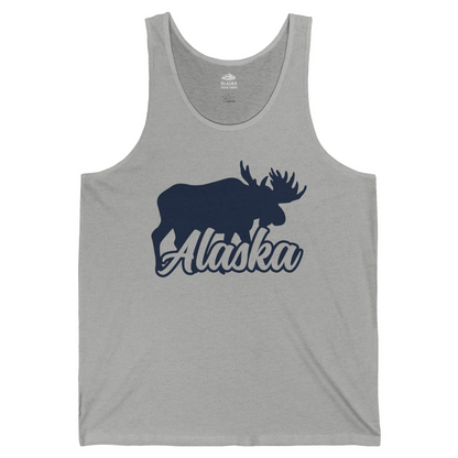 Alaska Moose Wildlife Silhouette Shirt Tank Top – Athletic Heather – Alaska Cruise Shirts