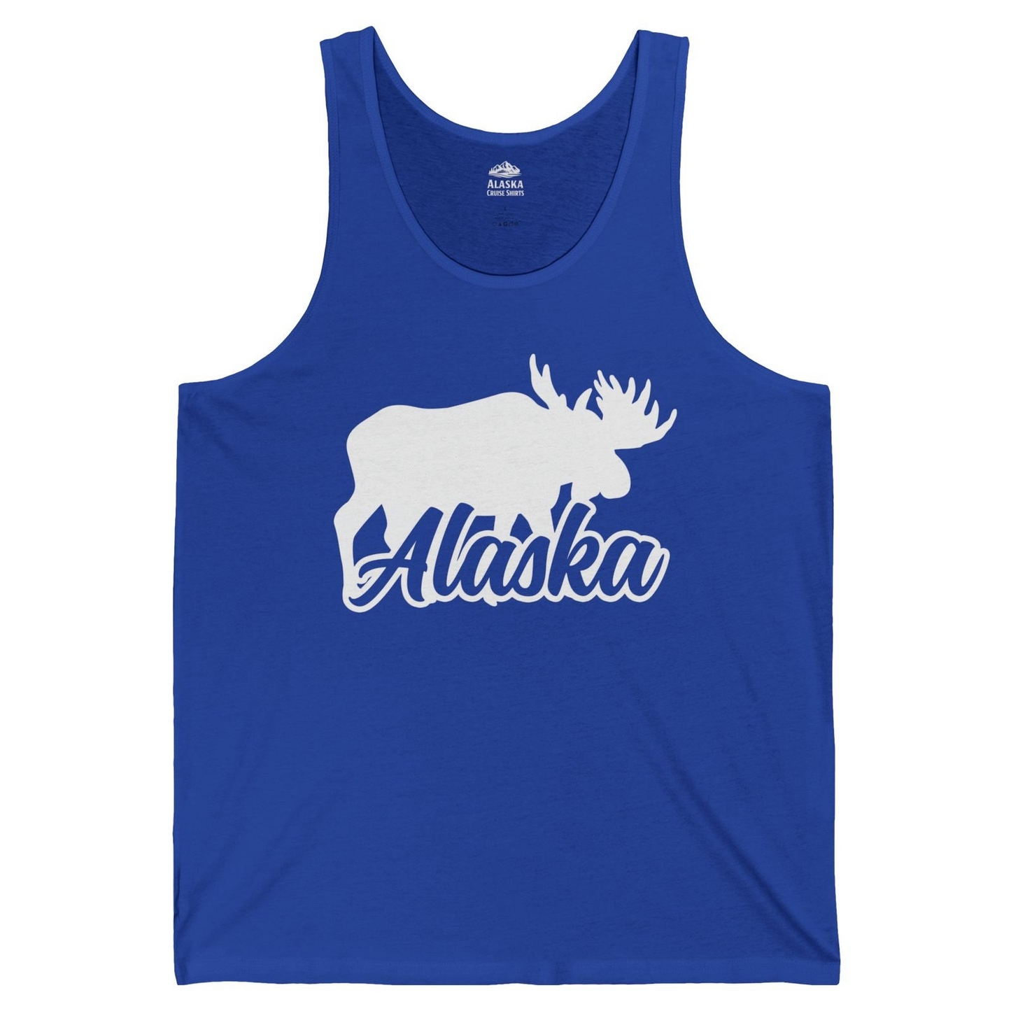 Alaska Moose Wildlife Silhouette Shirt Tank Top – True Royal – Alaska Cruise Shirts