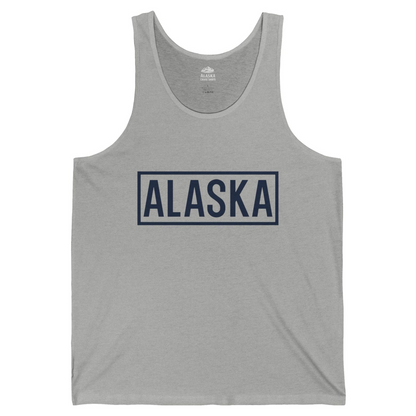 Alaska Bold Text Minimalist Monochrome Graphic Shirt for Travelers — Tank Top Tank Top – Athletic Heather – Alaska Cruise Shirts
