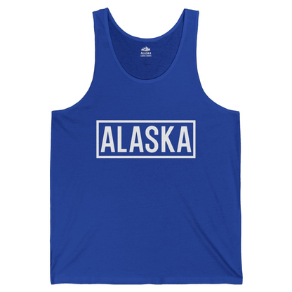 Alaska Bold Text Minimalist Monochrome Graphic Shirt for Travelers — Tank Top Tank Top – True Royal – Alaska Cruise Shirts