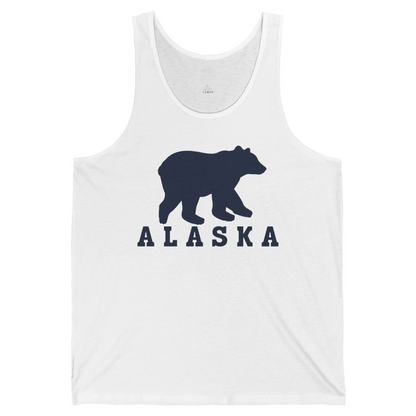 Alaska Bear Silhouette Shirt Tank Top – White – Alaska Cruise Shirts