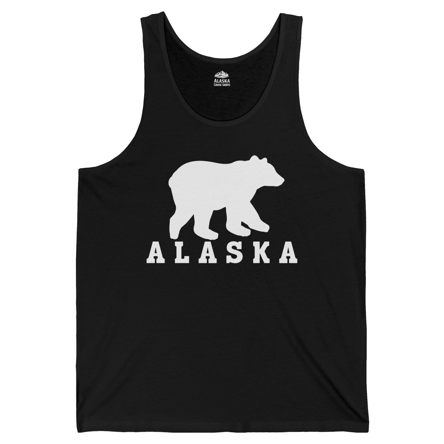 Alaska Bear Silhouette Shirt Tank Top – Black – Alaska Cruise Shirts